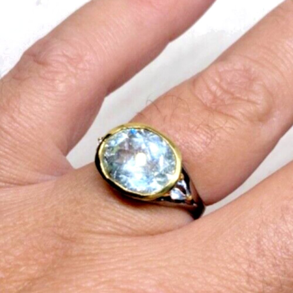 Radiant! Fireworks & Great Depth, All-Natural, Golden Aquamarine Facet / Size 8